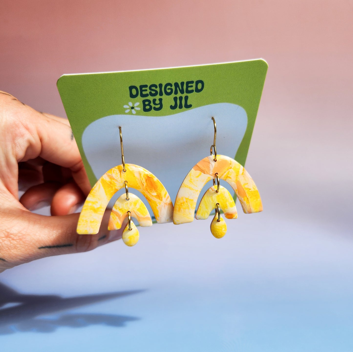 Yellow Arch - Dangle Earrings