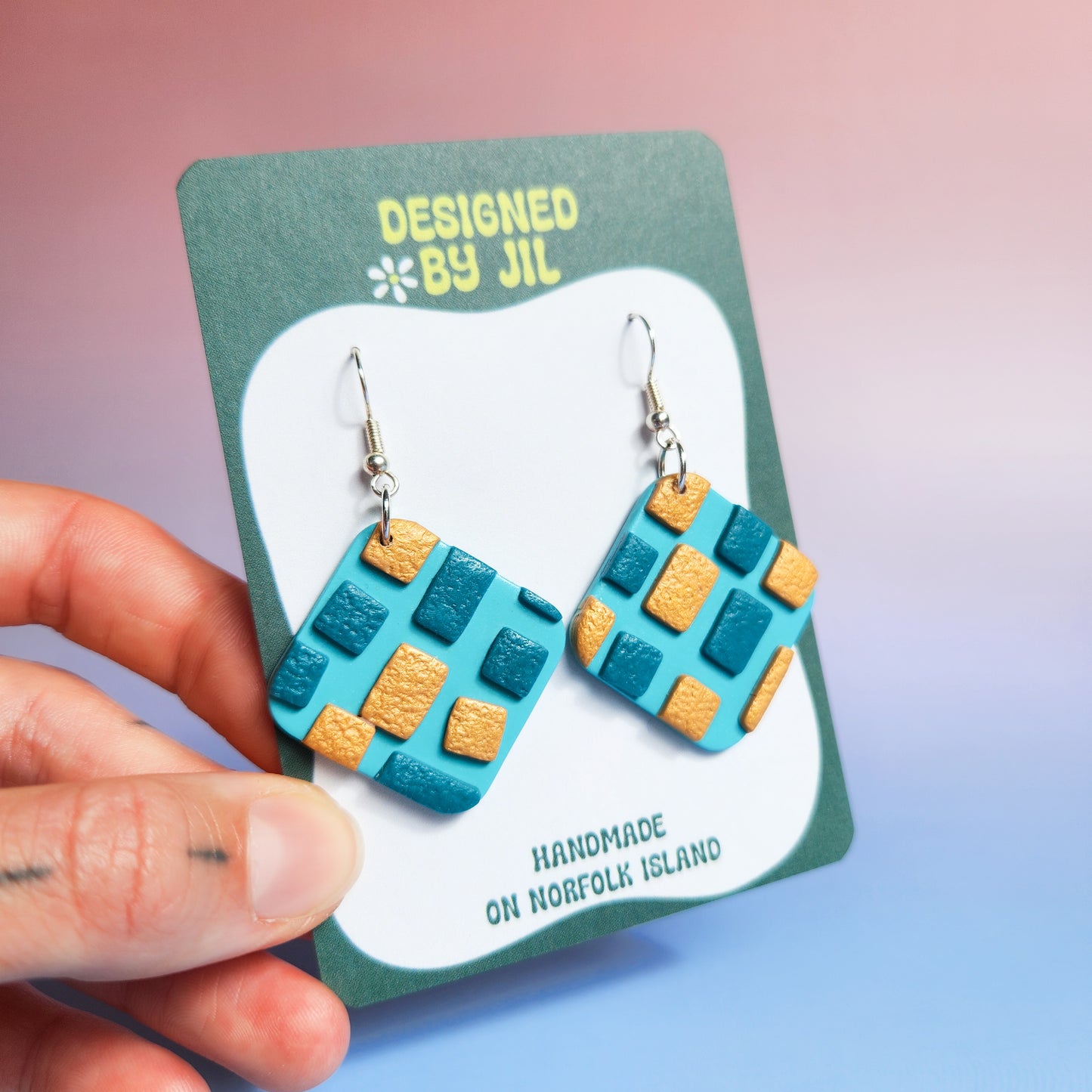 Funky Bricks - Dangle Earrings