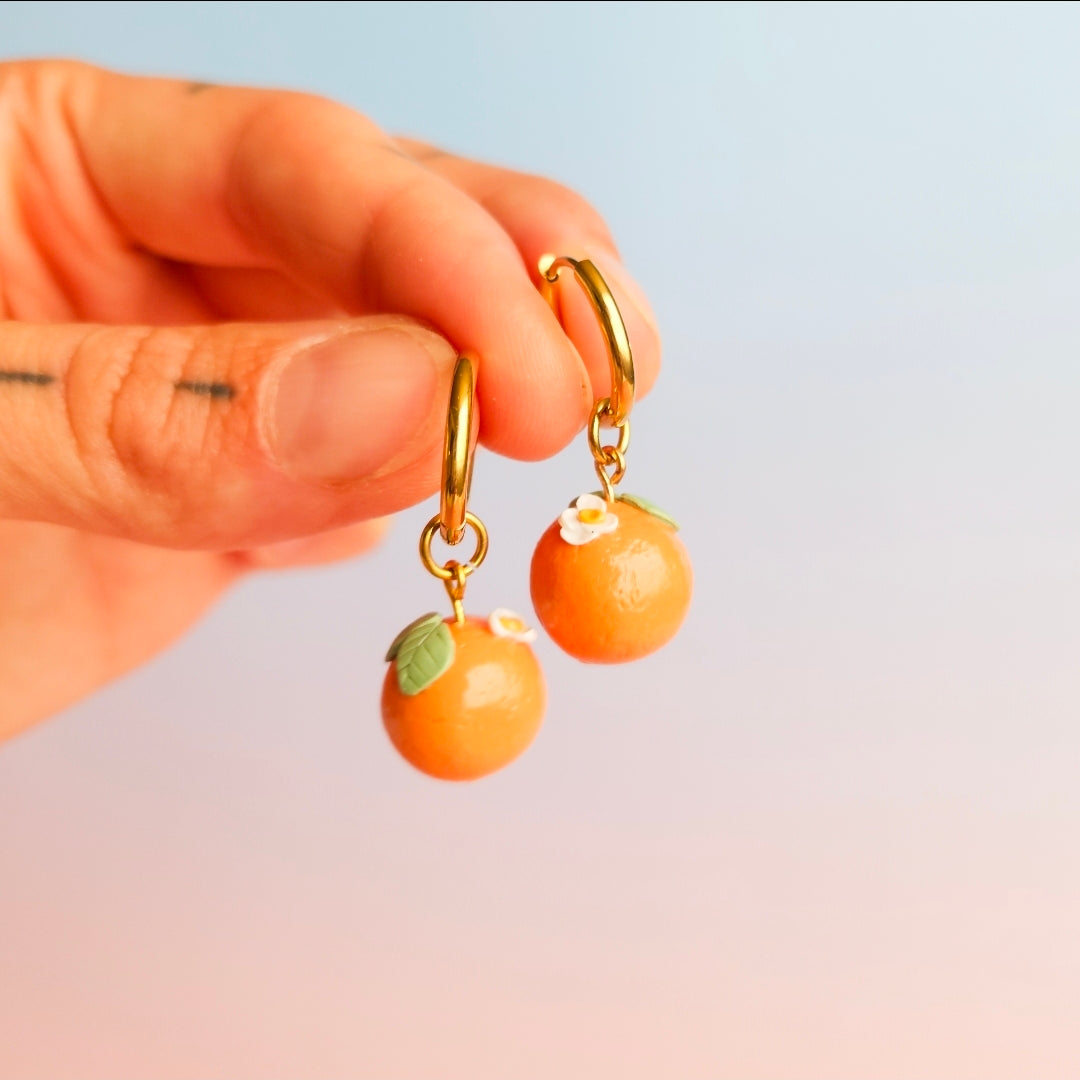 Orange Squeezy- Dangle Earrings