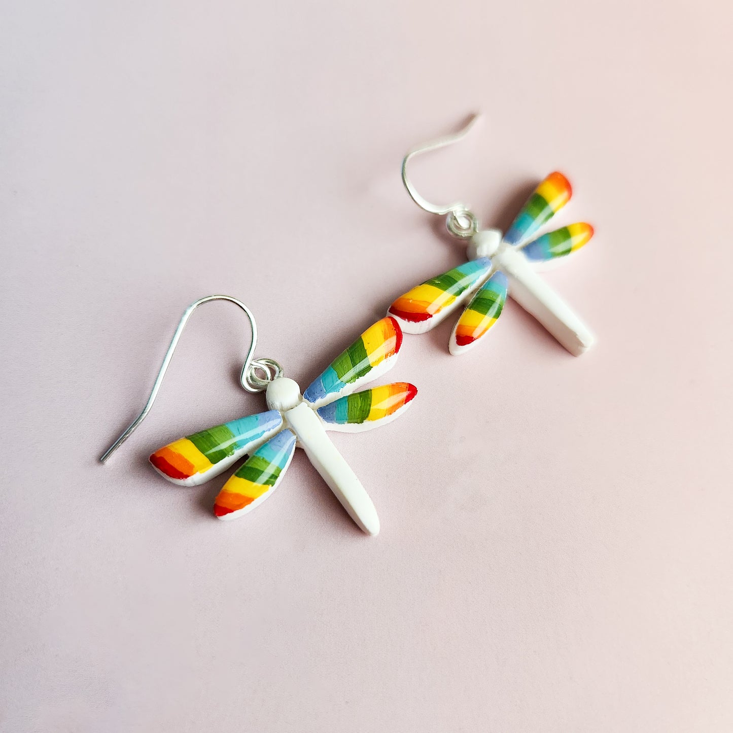 Painted Dragonfly - Dangle Earrings