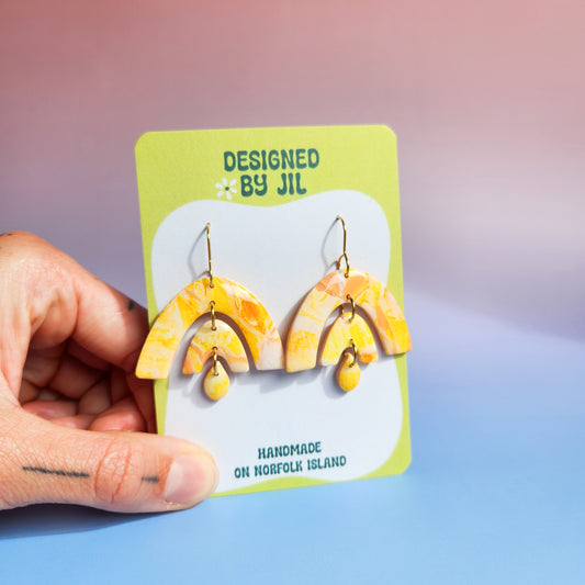 Yellow Arch - Dangle Earrings