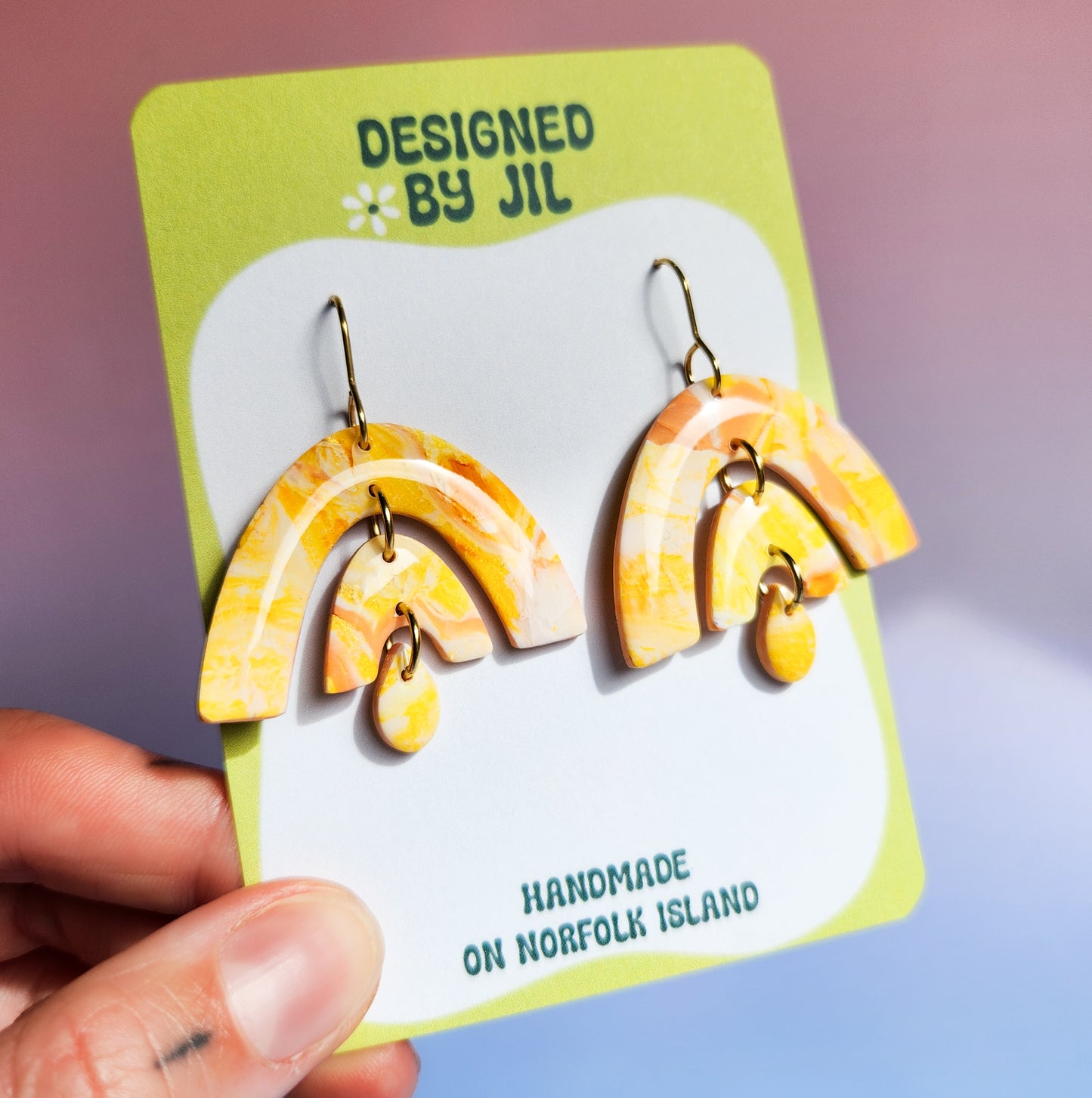 Yellow Arch - Dangle Earrings