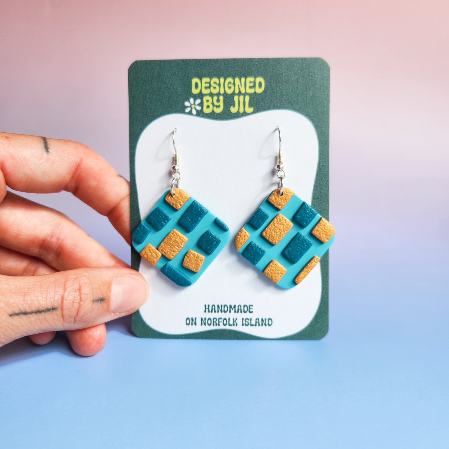 Funky Bricks - Dangle Earrings