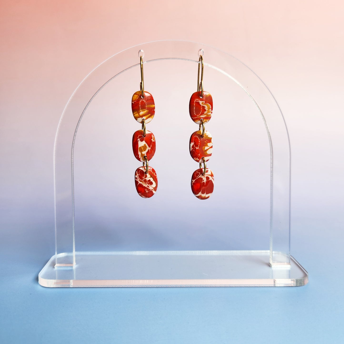 Red Drops - Dangle Earrings