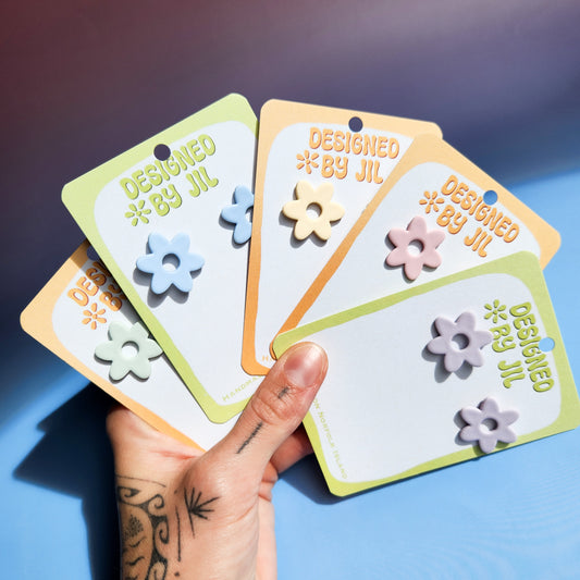 Pastel flowers medium - studs