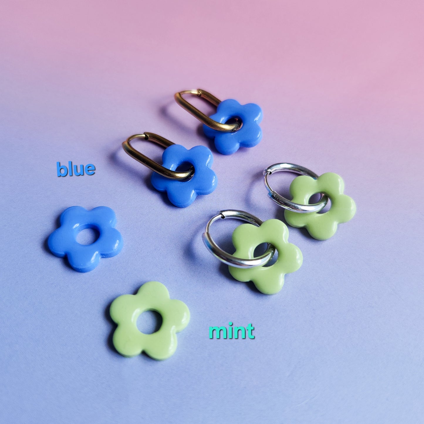 Mint & Blue flowers