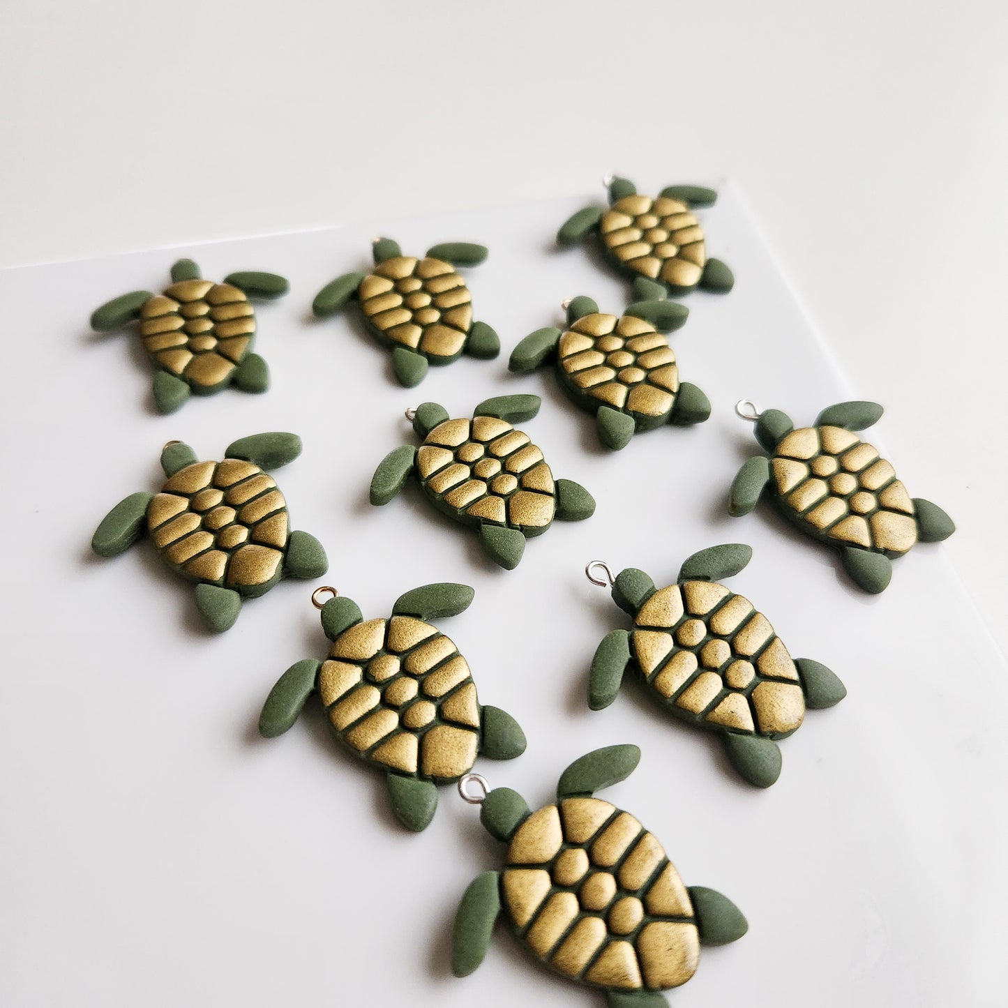 Gold Turtle - Dangle Earrings