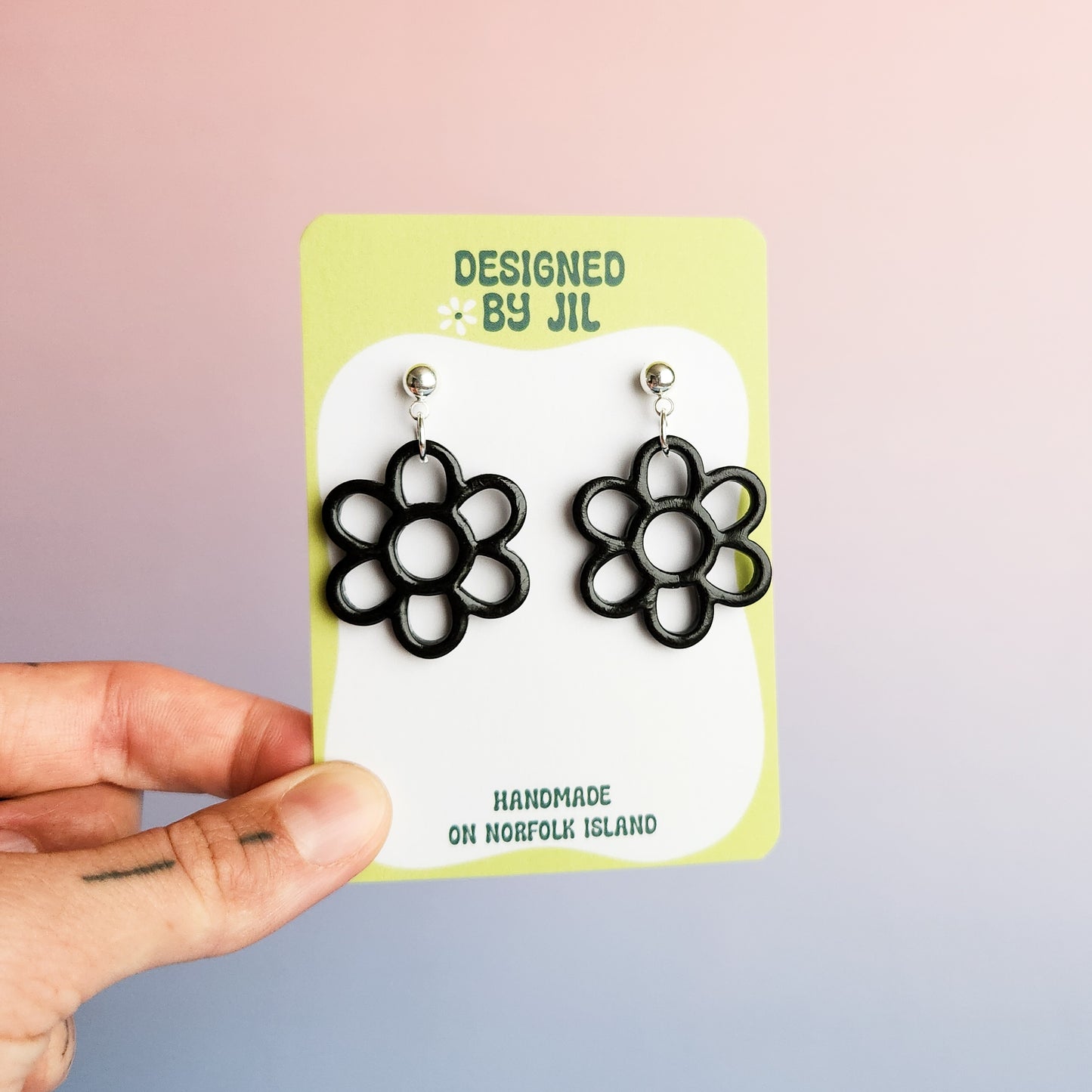 Darling Flower - Ball Post Dangle Earrings
