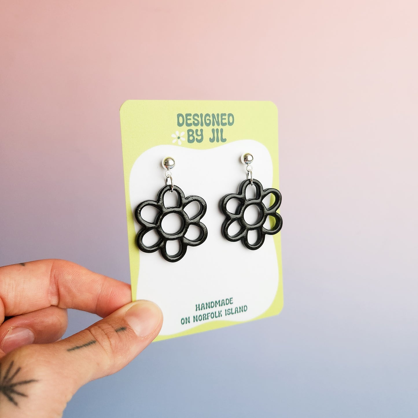 Darling Flower - Ball Post Dangle Earrings