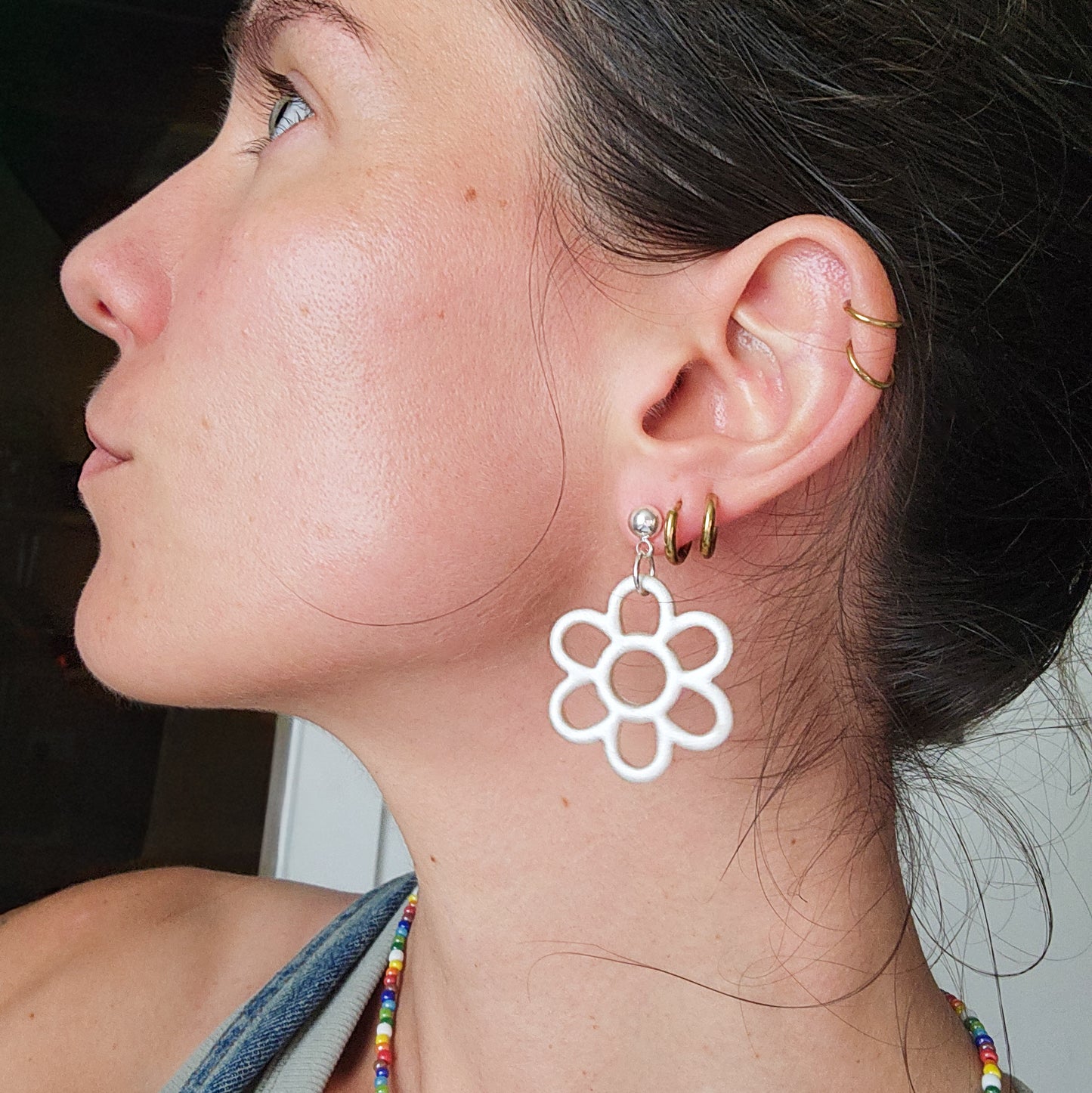 Darling Flower - Ball Post Dangle Earrings