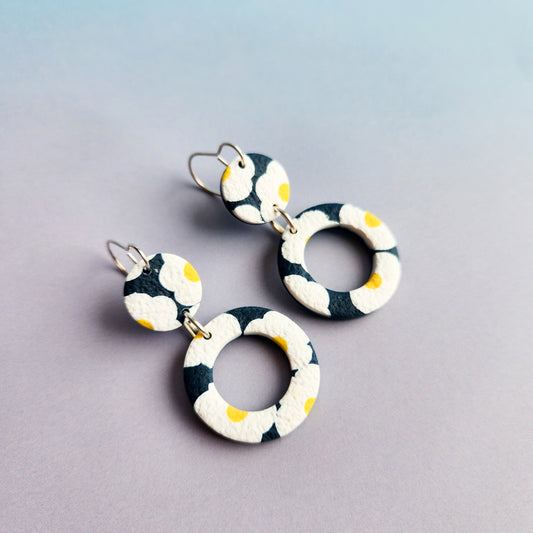 Double Daisy - Dangle Earrings