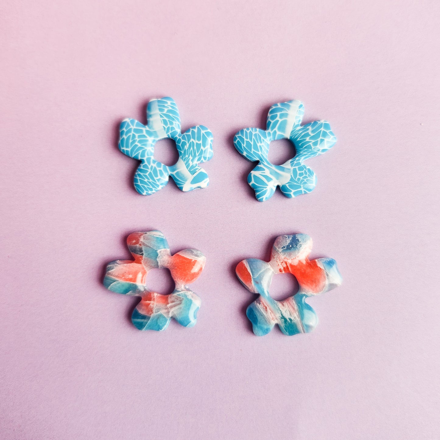 Ocean & Multicoloured Flower Dangle Earrings