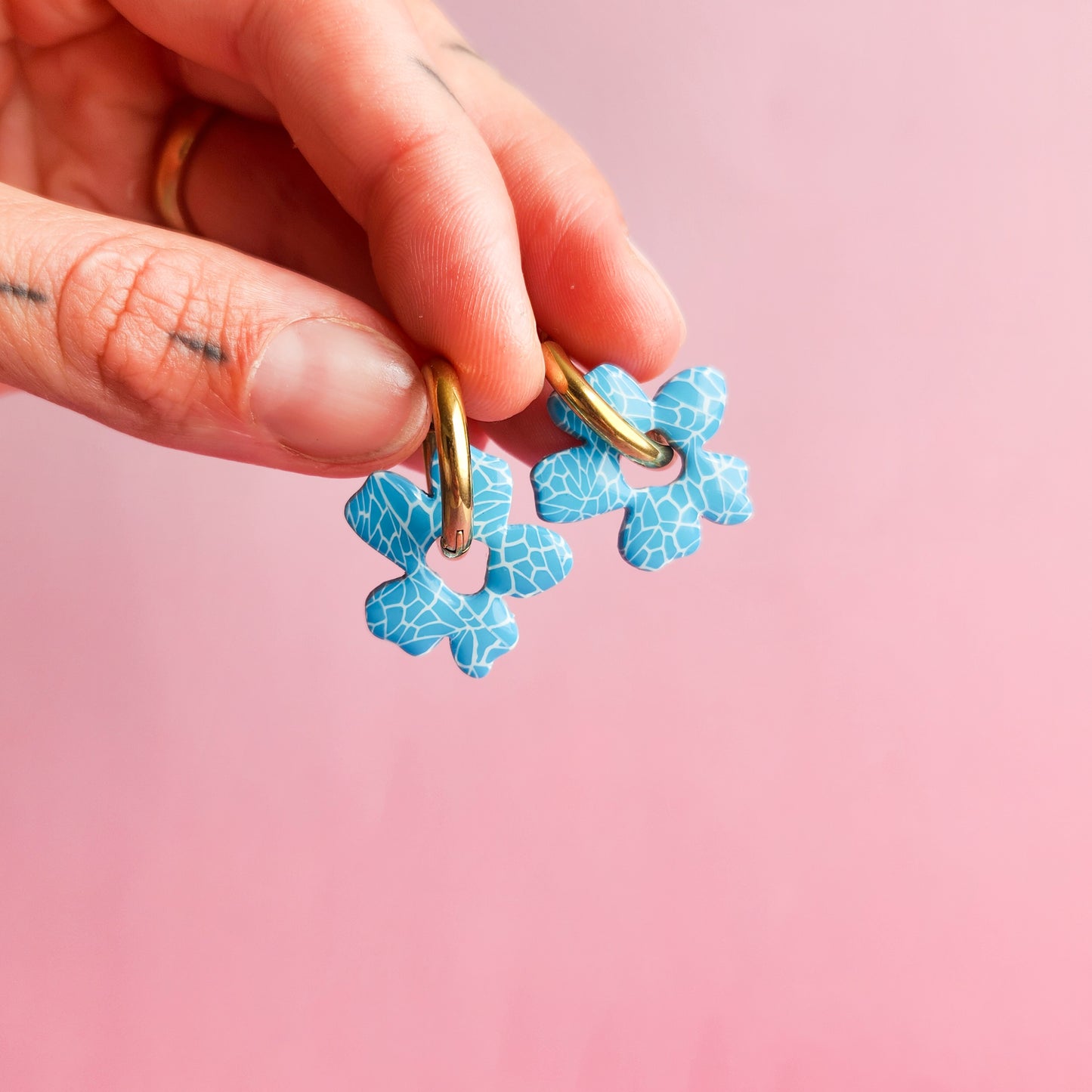 Ocean & Multicoloured Flower Dangle Earrings