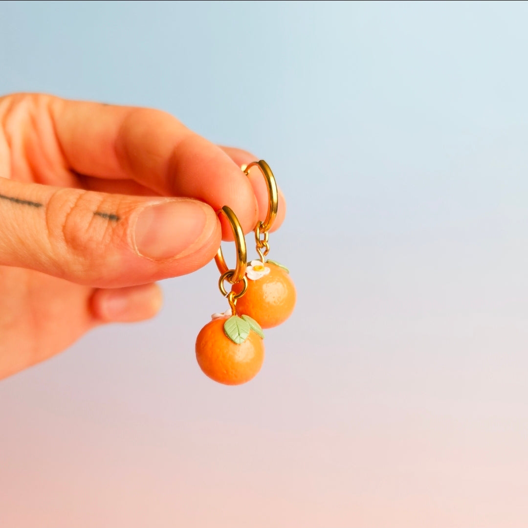 Orange Squeezy- Dangle Earrings
