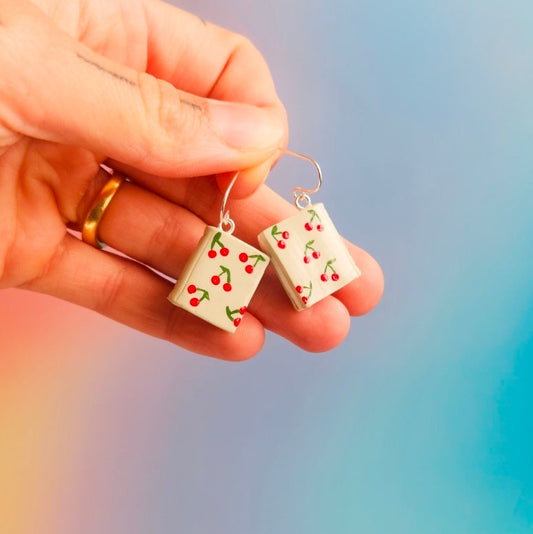 Cherry Book - Dangle Earrings