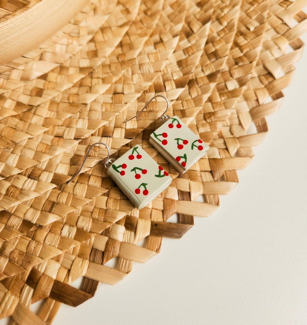 Cherry Book - Dangle Earrings