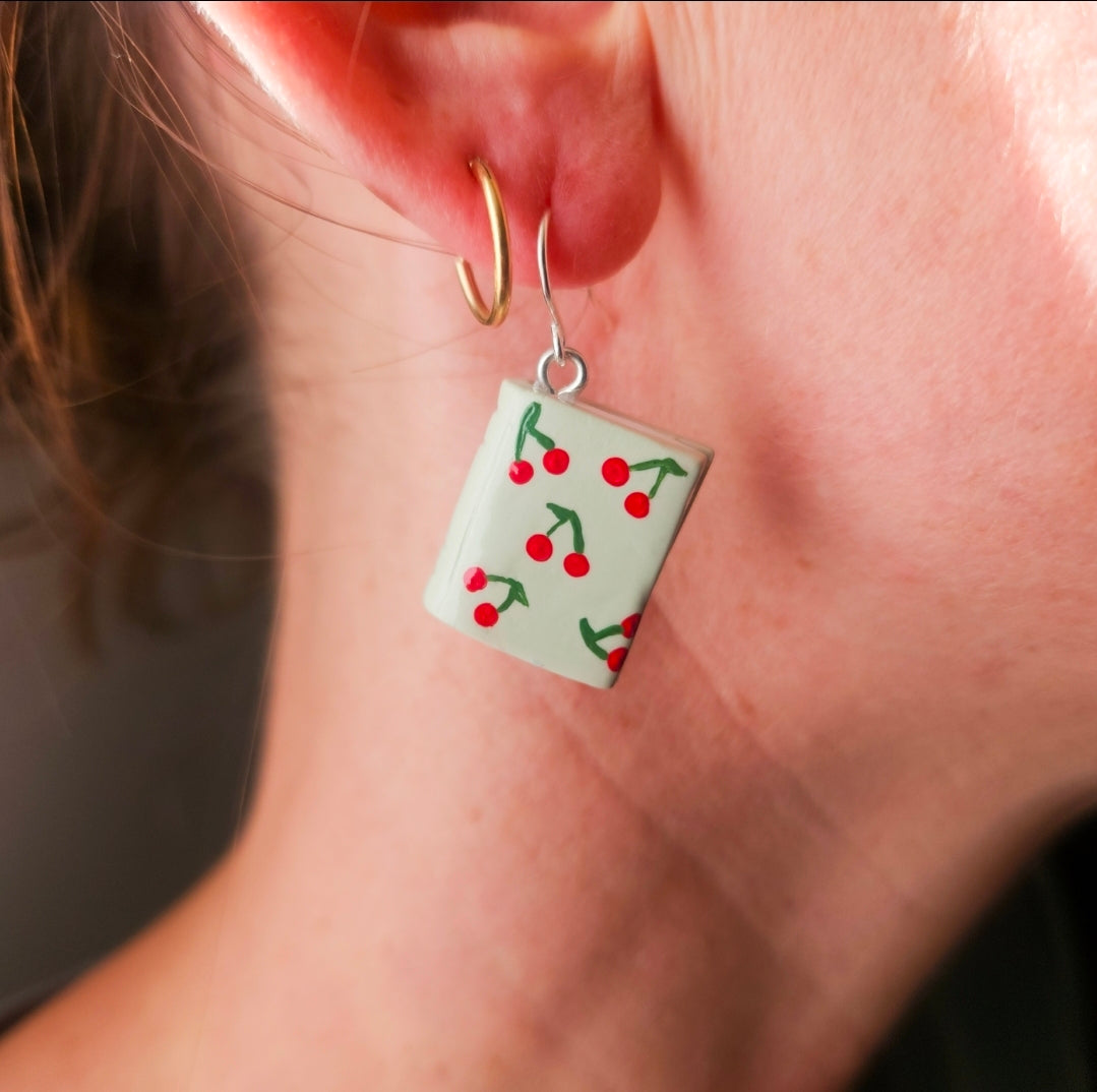 Cherry Book - Dangle Earrings