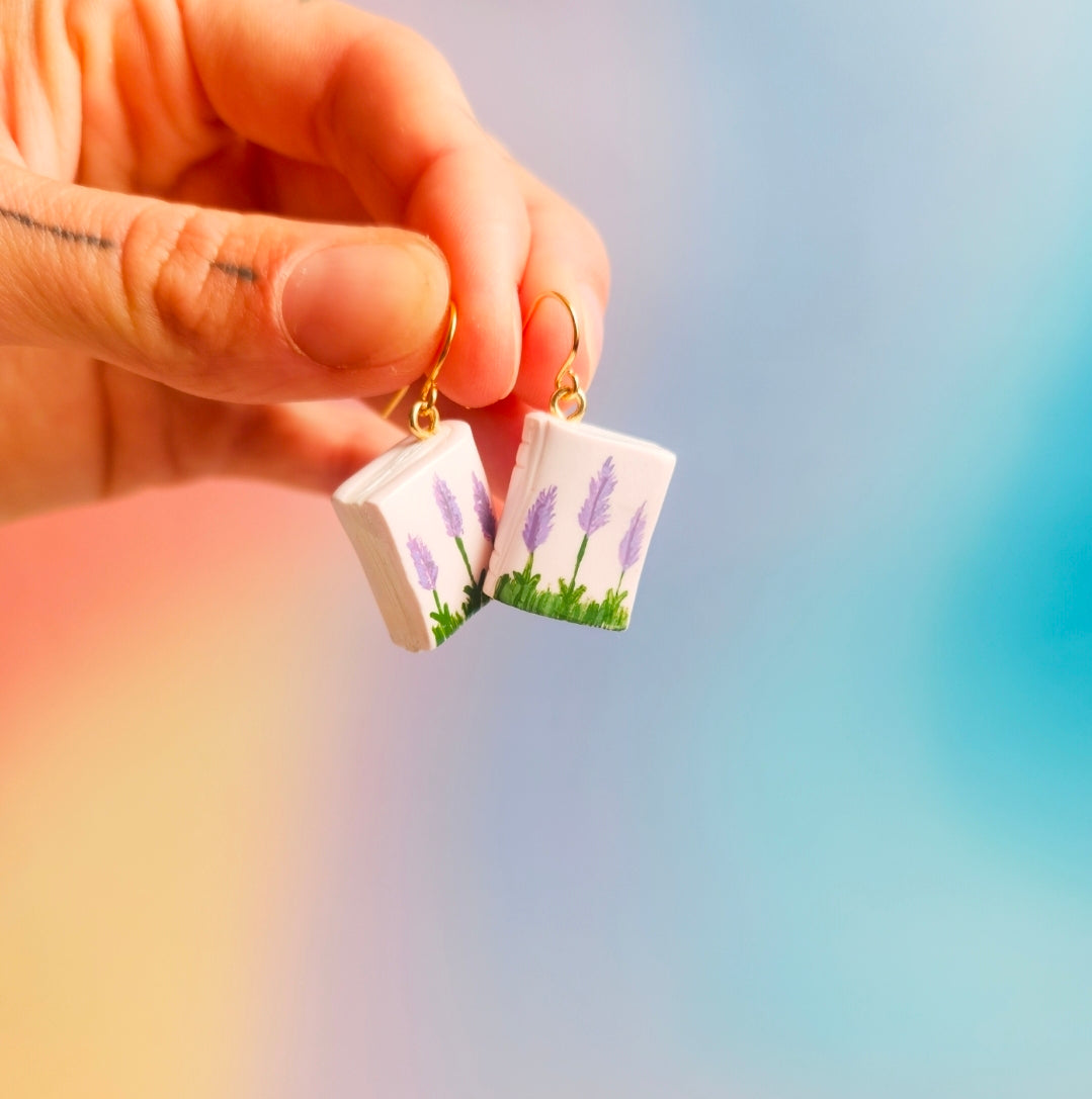 Lavender Book - Dangle Earrings
