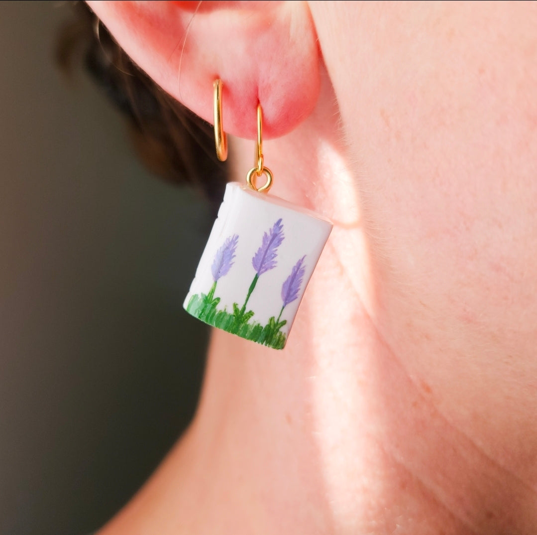 Lavender Book - Dangle Earrings