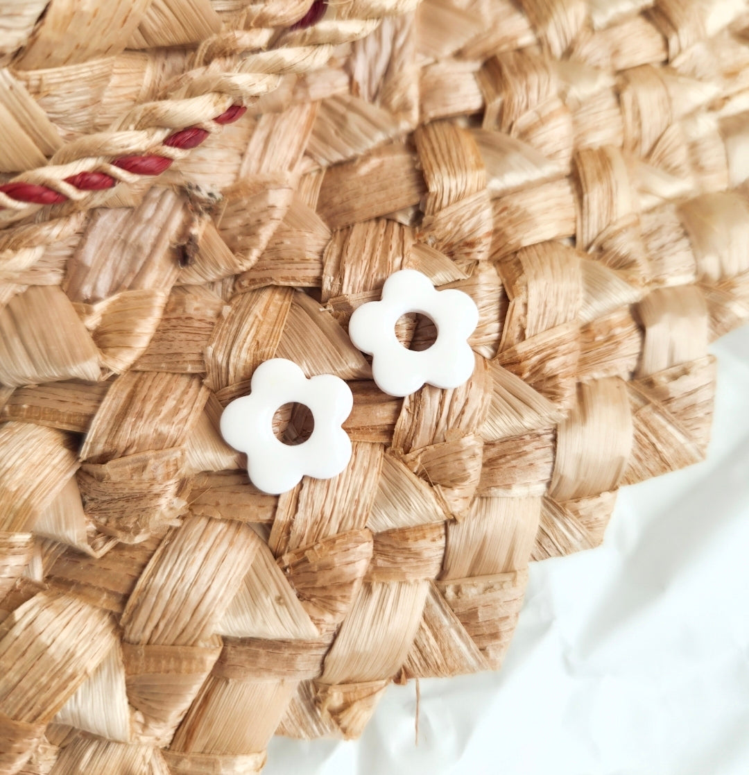 Black White - Flower Charms