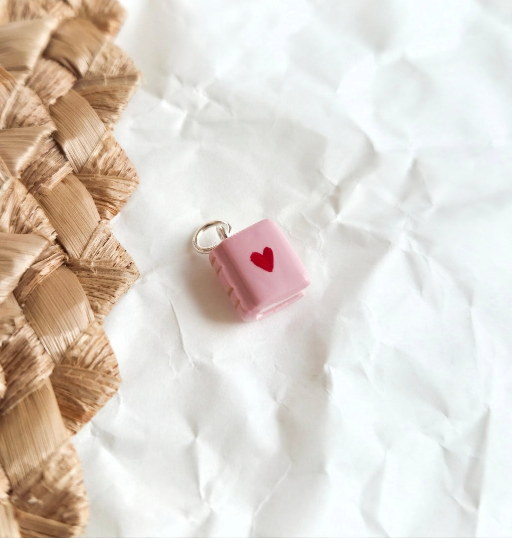 Pink Mini Heart Book - Charms