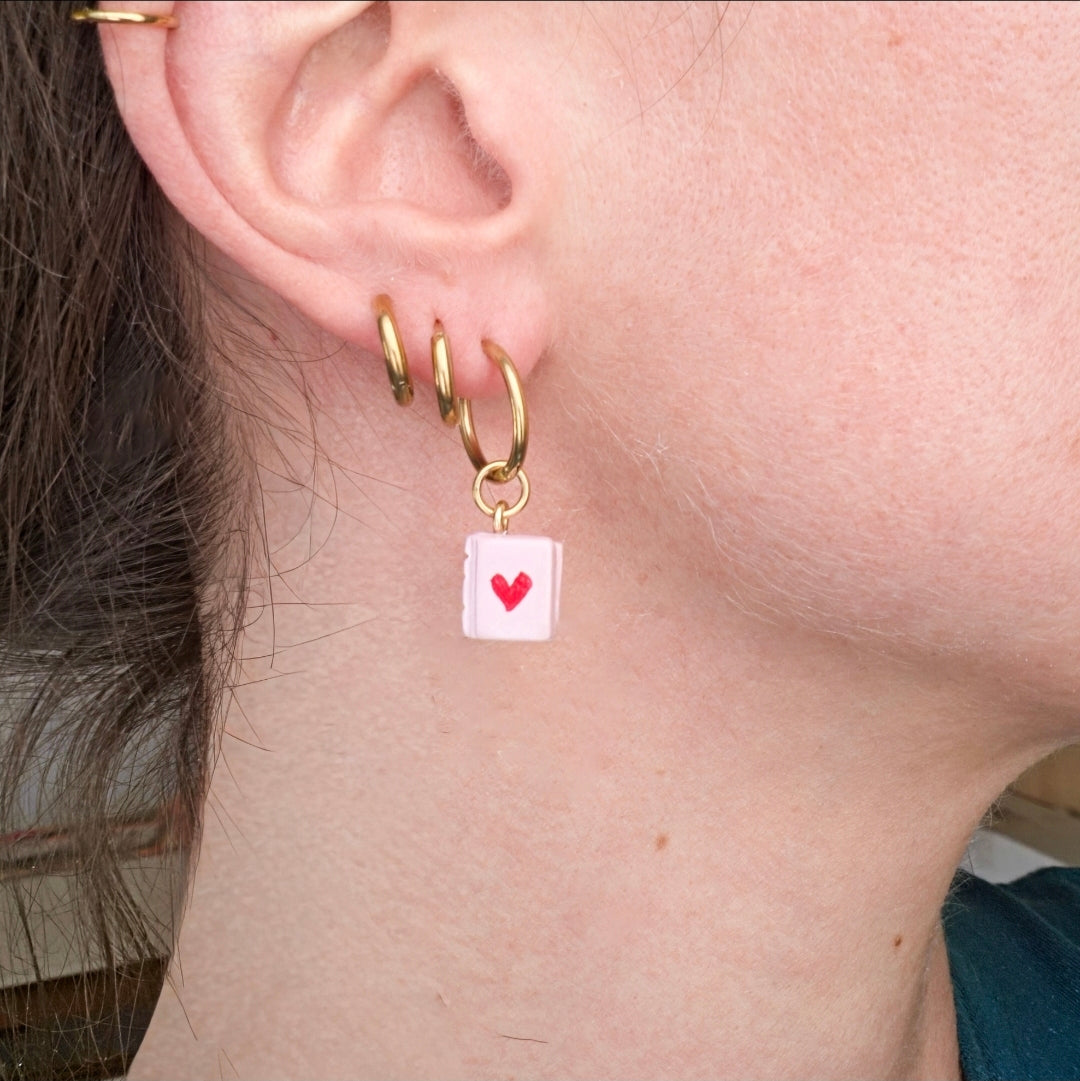 Pink Mini Heart Book - Charms
