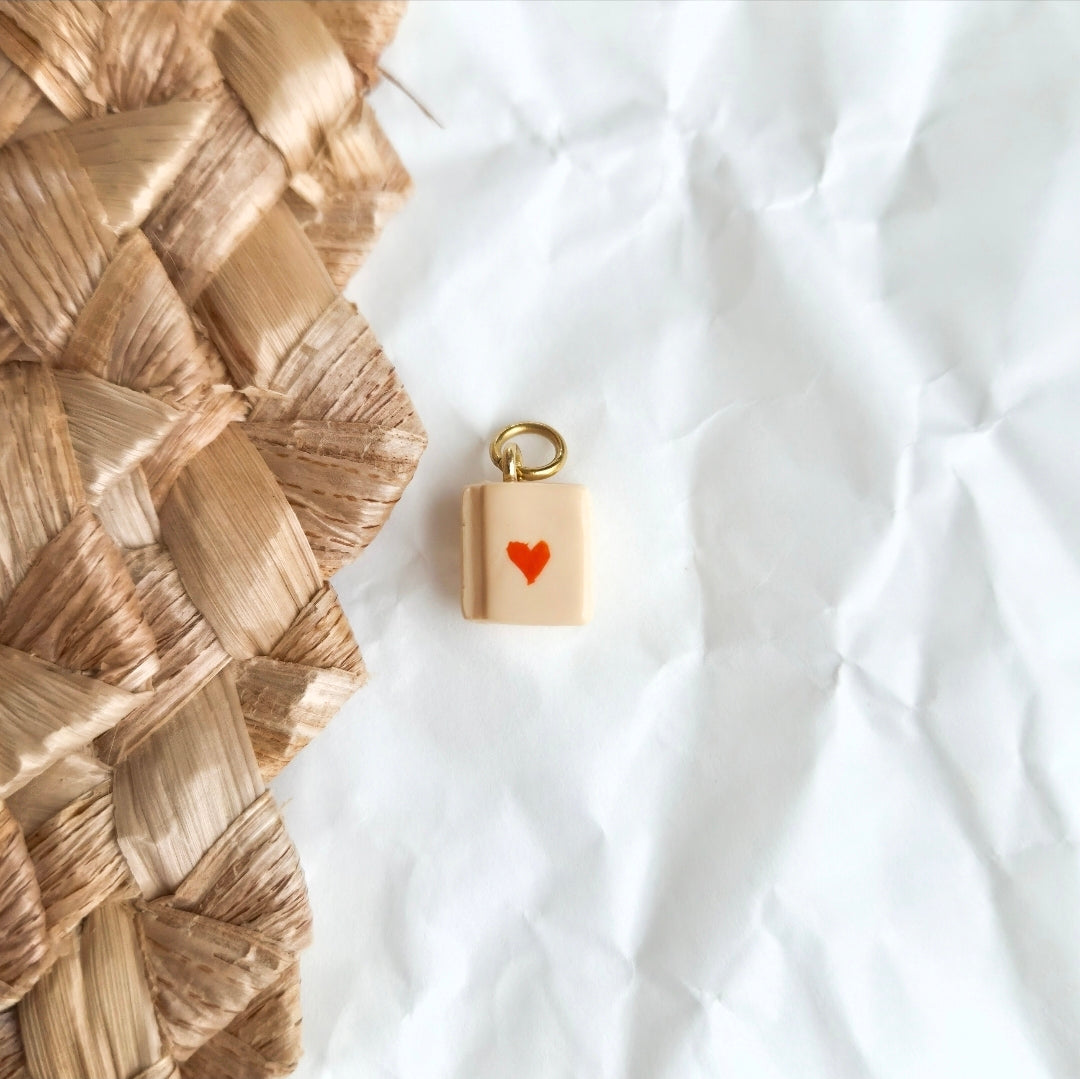 Yellow Mini Heart Book - Charms