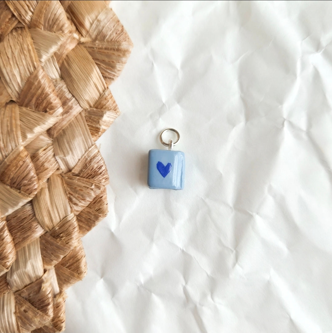 Blue Mini Heart Book - Charms