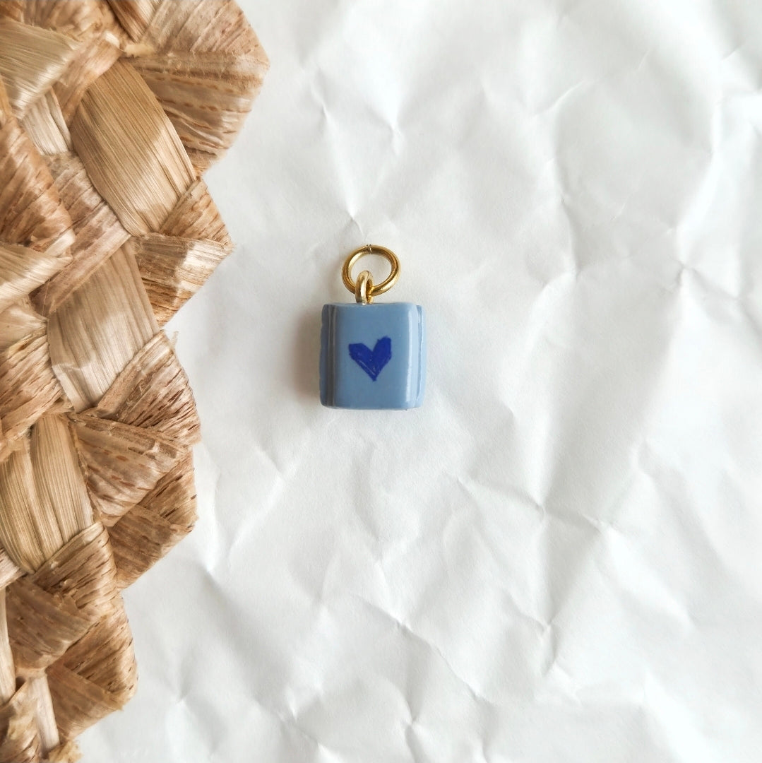 Blue Mini Heart Book - Charms