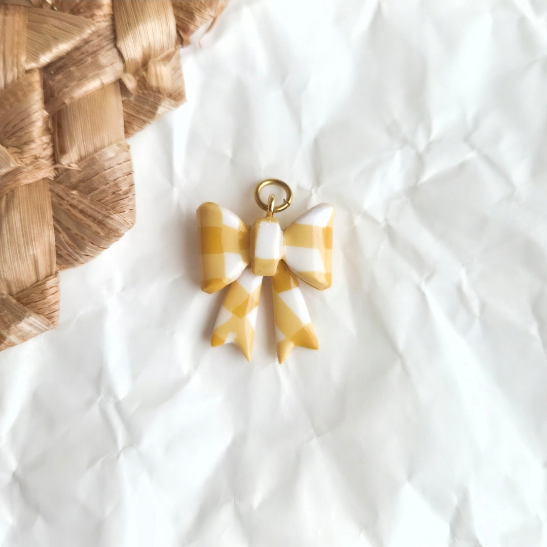Yellow Bow Gingham - Charms