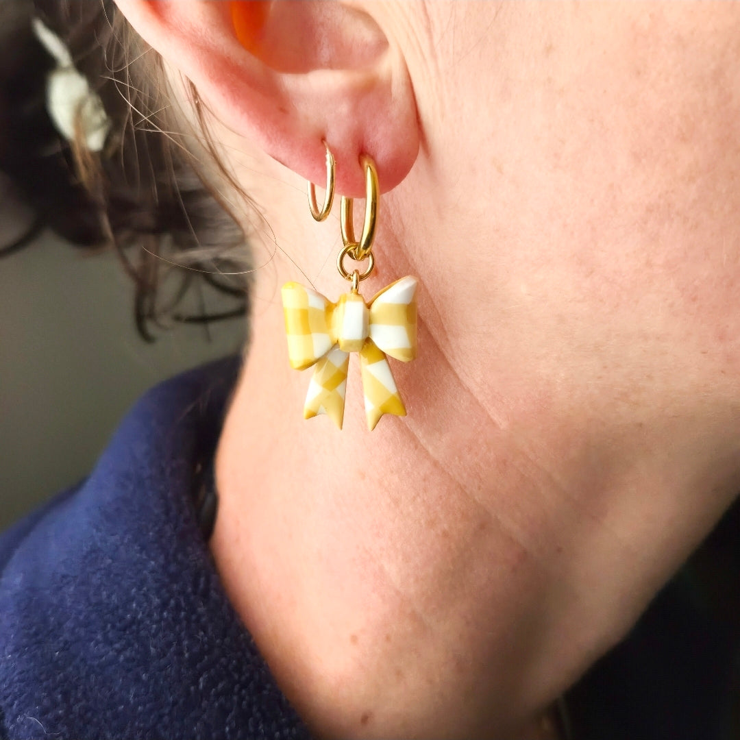 Yellow Bow Gingham - Charms