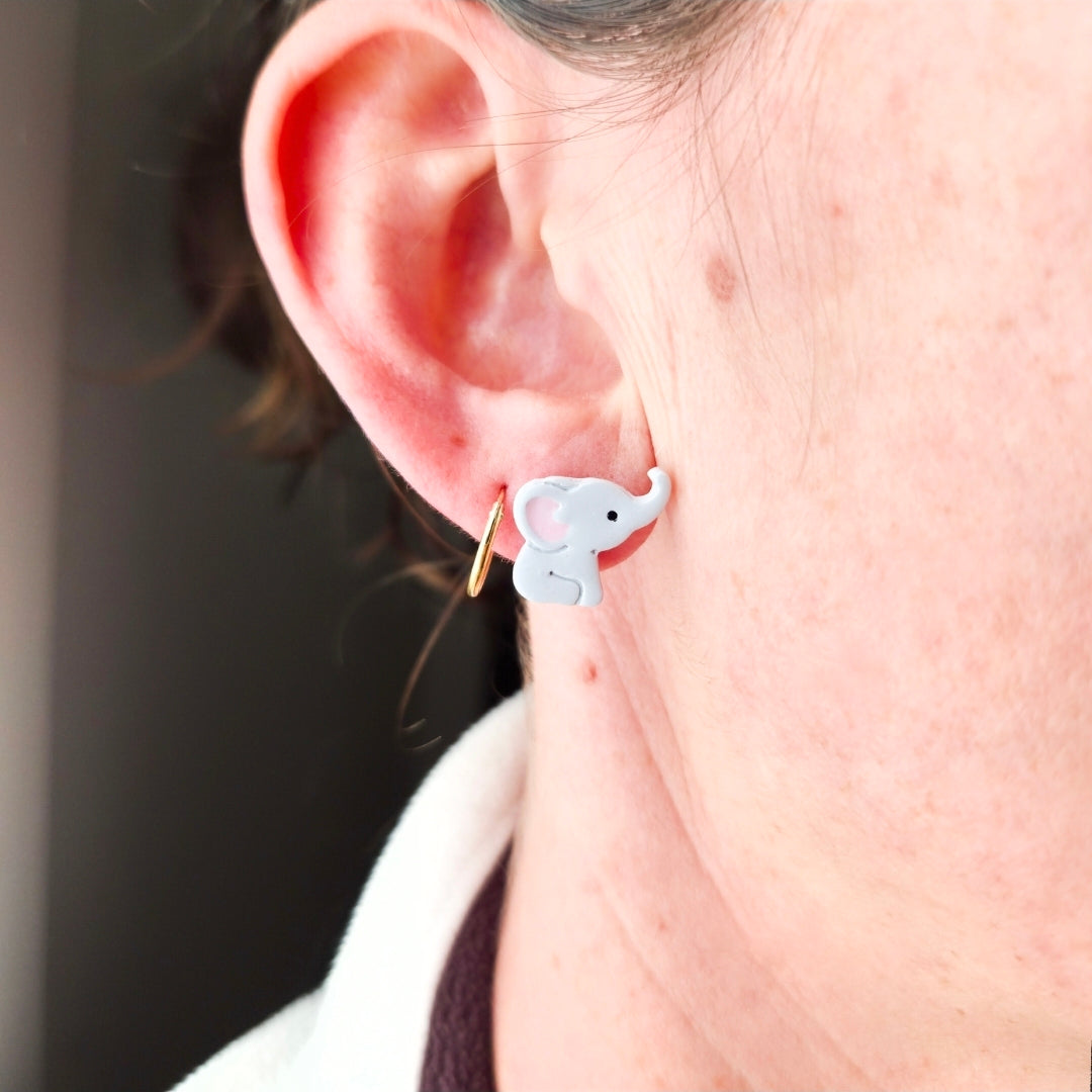 Mini Elephant - Stud Earrings