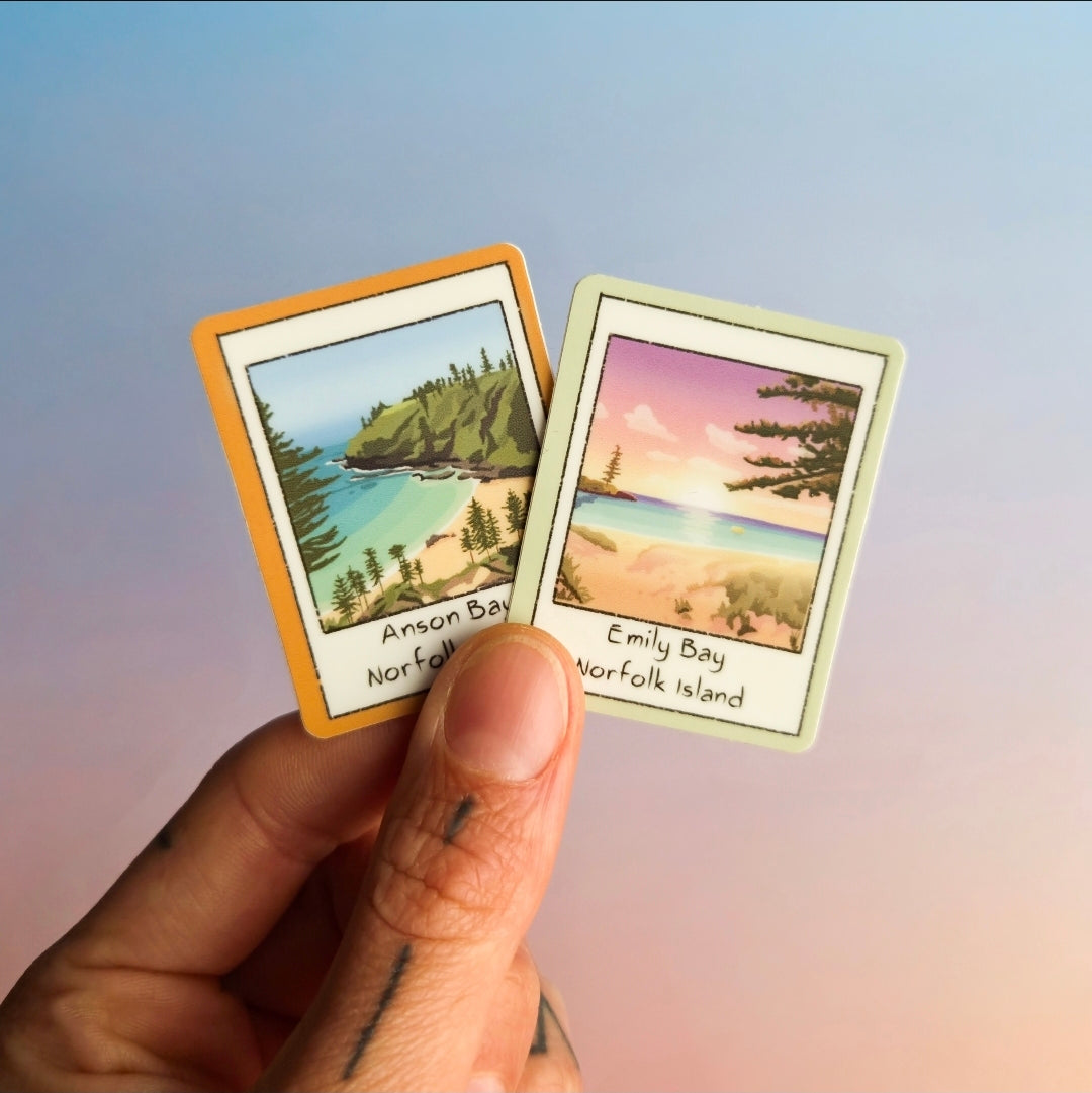 Polaroid Island Emily Bay - Sticker