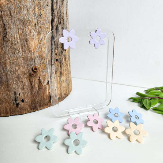 Pastel flowers medium - studs