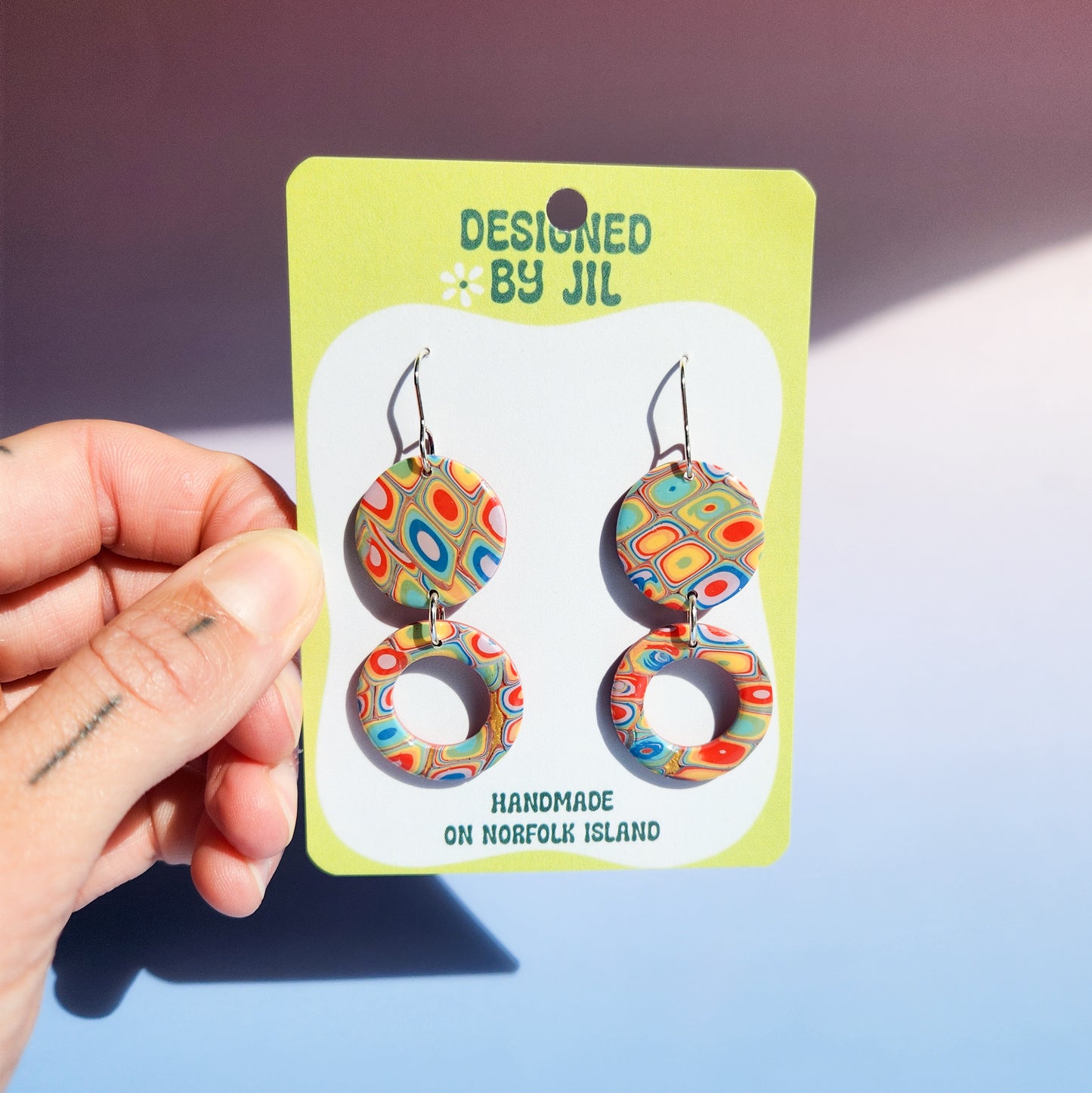 Retro Rainbow - Dangle Earrings