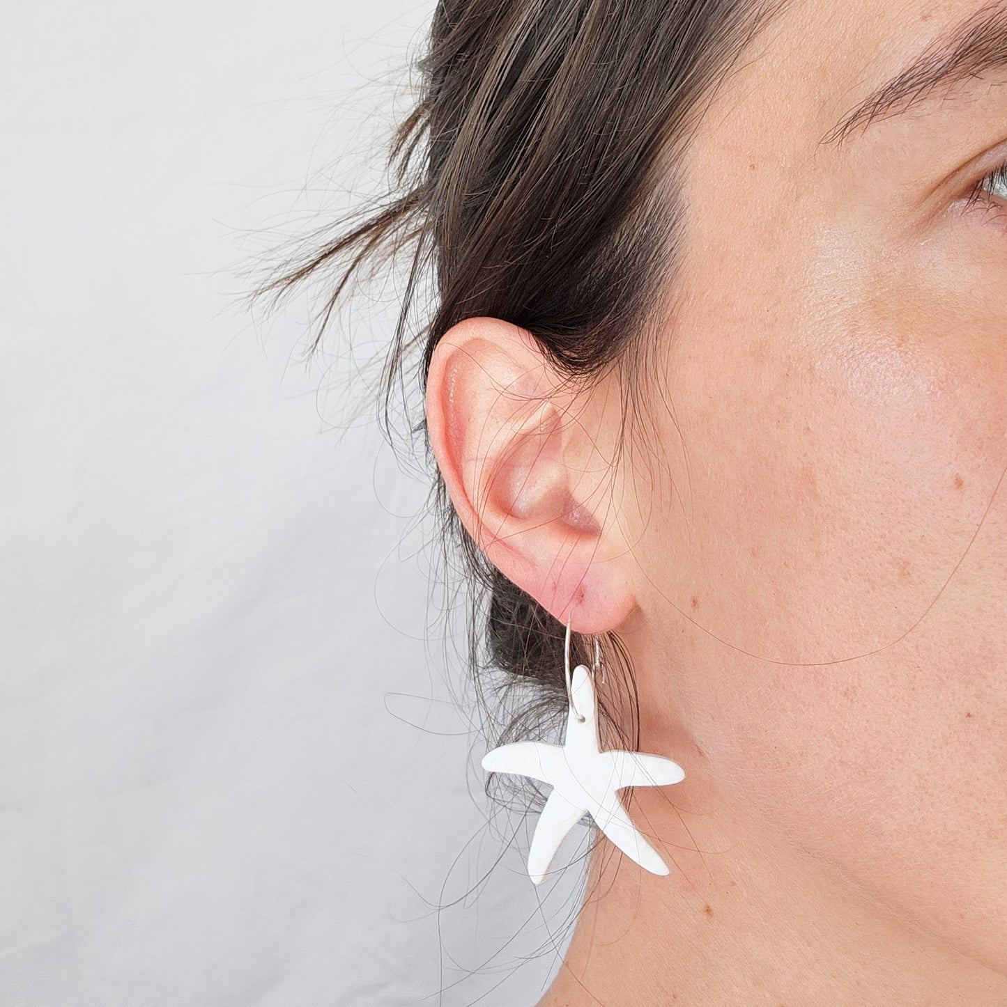 Starfish hoop earrings