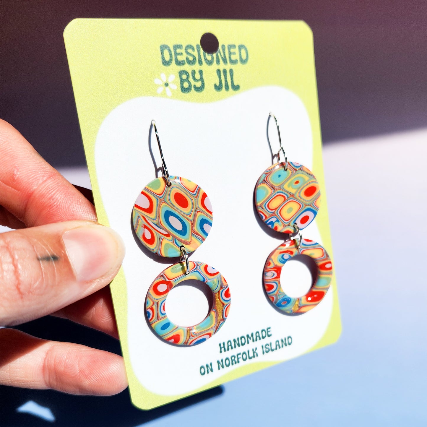 Retro Rainbow - Dangle Earrings